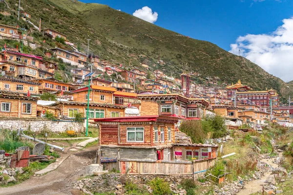 Vista Larung Academia Larung Gar Tíbet —  Fotos de Stock