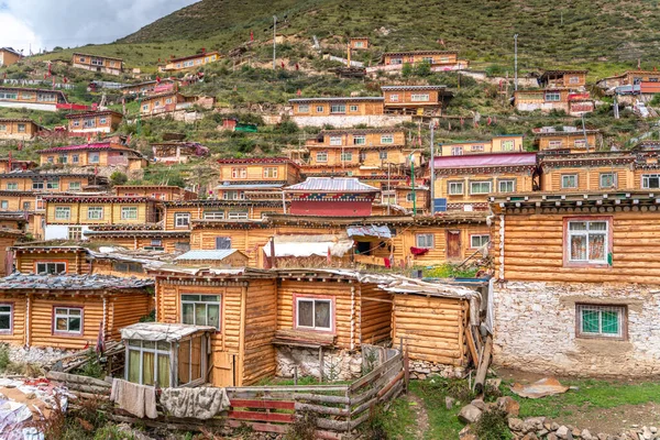 Widok Akademii Larung Larung Gar Tybet — Zdjęcie stockowe