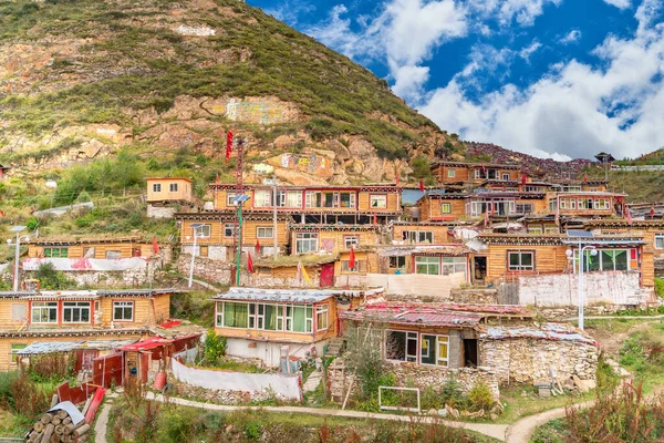Widok Akademii Larung Larung Gar Tybet — Zdjęcie stockowe