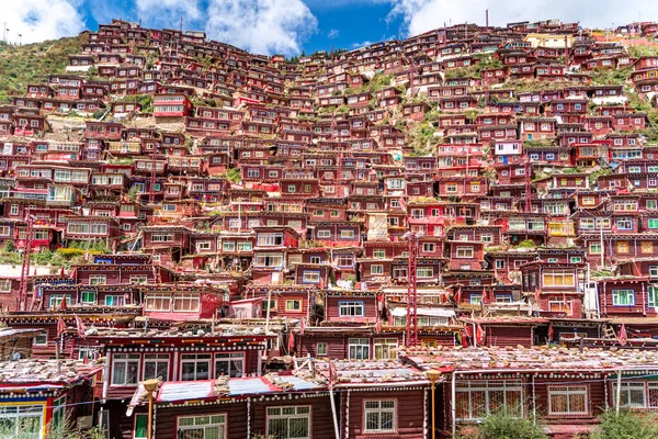 Visão Larung Academy Larung Gar Tibete — Fotografia de Stock