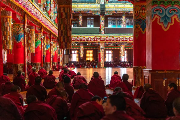 Sichuan China 2020 Blick Das Alte Buddhistische Kloster Larung Gar — Stockfoto
