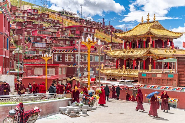 Sichuan Chiny 2020 Widok Akademii Larung Larung Gar Tybet — Zdjęcie stockowe