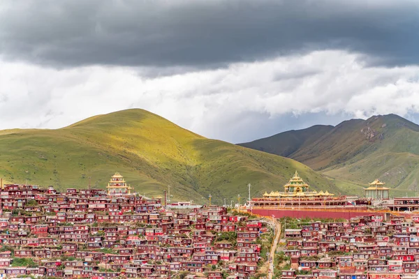 Vista Larung Academia Larung Gar Tíbet —  Fotos de Stock