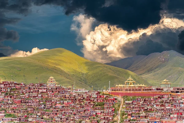 Visão Larung Academy Larung Gar Tibete — Fotografia de Stock