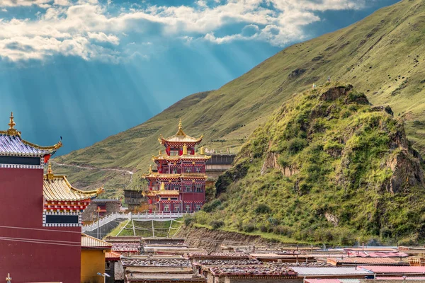 Vista Antigua Aldea Remota Tibetana Tradicional Casa Familiar Tíbet —  Fotos de Stock