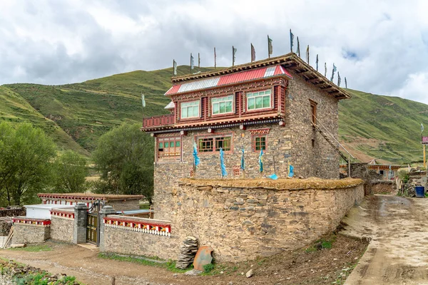 View Traditional Old Small Tibetan Remote Village Family House Tibet — Stock Photo, Image