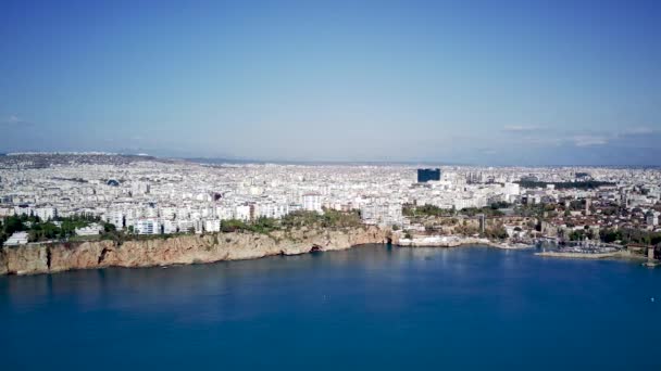 Légi Felvétel Antalya Bay Ben Antalya Város Magas Pontjáról Drón — Stock videók