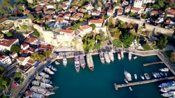 Foto Udara Teluk Antalya Kota Antalya Dari Titik Tinggi Drone — Stok Video