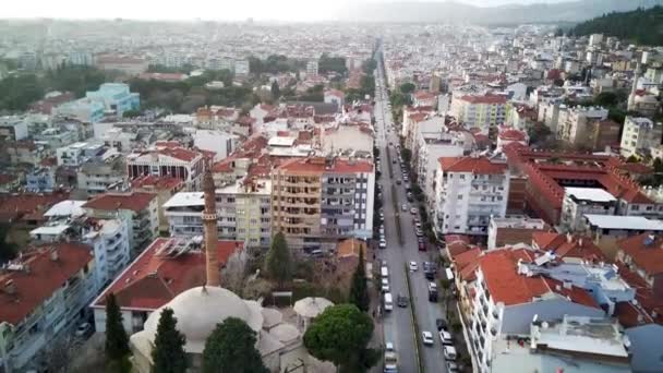 Letecká Fotografie Hlavního Města Provincie Aydin Aydin Město Vrcholu Dronu — Stock video