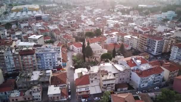 Luftaufnahme Der Hauptstadt Der Provinz Aydin Stadt Aydin Vom Höhepunkt — Stockvideo