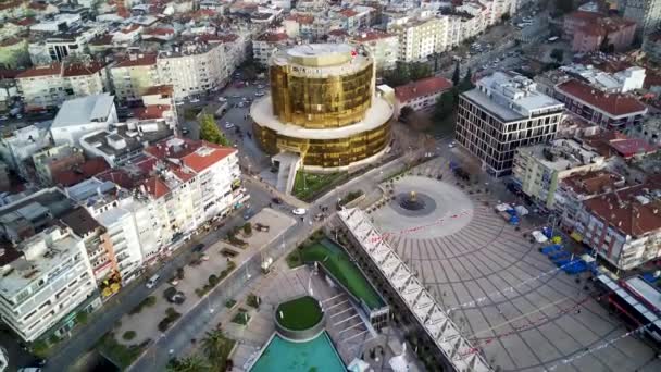 Luftaufnahme Der Hauptstadt Der Provinz Aydin Stadt Aydin Vom Höhepunkt — Stockvideo