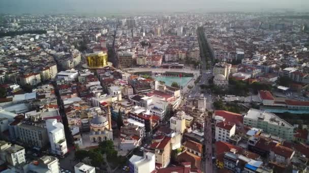 Luftaufnahme Der Hauptstadt Der Provinz Aydin Stadt Aydin Vom Höhepunkt — Stockvideo