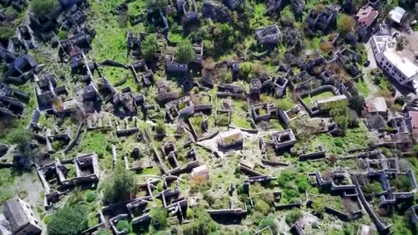Drone Kilátás Világhírű Kayakoy Szellem Város Közelében Olludeniz Fethiye Ókori — Stock videók