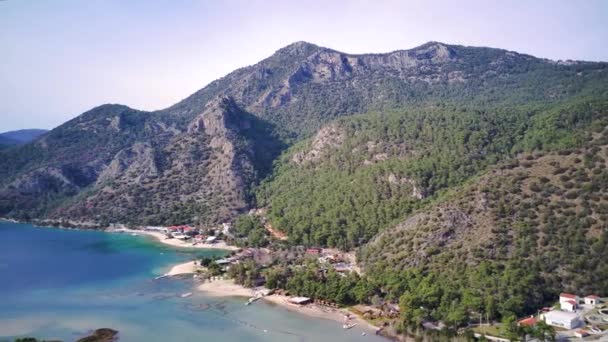 Niesamowity Piękny Widok Panoramiczny Drona Naturalnego Parku Oludeniz Fethiye Niebieskiej — Wideo stockowe