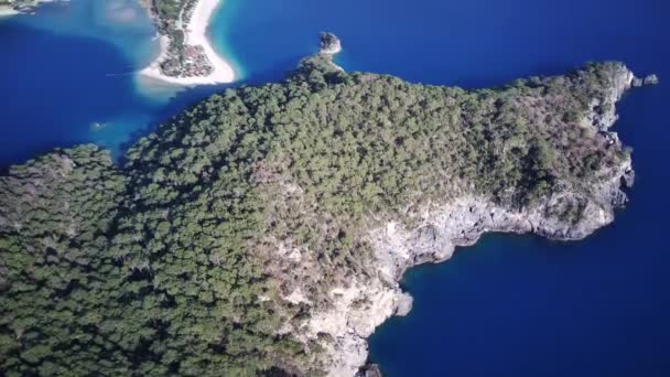 Menakjubkan Pemandangan Panorama Indah Dari Drone Taman Alam Oludeniz Dan — Stok Video