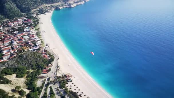 Vista Panorâmica Bonita Surpreendente Drone Parque Natural Oludeniz Lagoa Azul — Vídeo de Stock