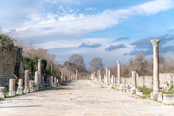 Selcuk Izmir Turquía Columnas Memmius Monumento Las Ruinas Éfeso Sitios —  Fotos de Stock