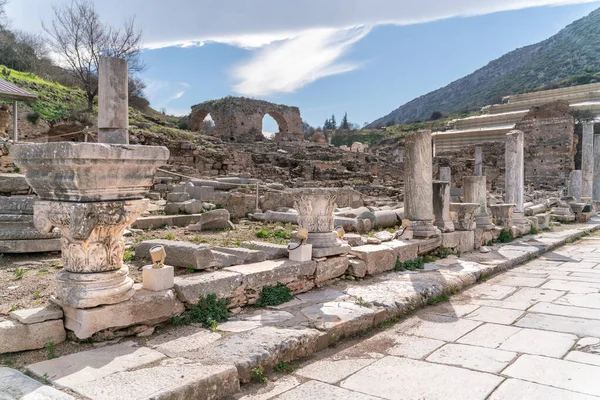 Selcuk Izmir Turquie Colonnes Monument Memmius Dans Les Ruines Ephèse — Photo