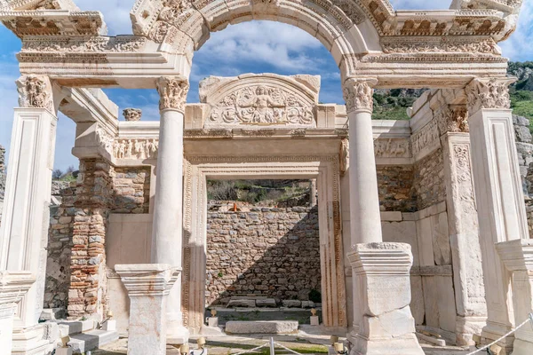 Éfeso Turquia Relevos Mármore Éfeso Histórica Cidade Antiga Selcuk Izmir — Fotografia de Stock
