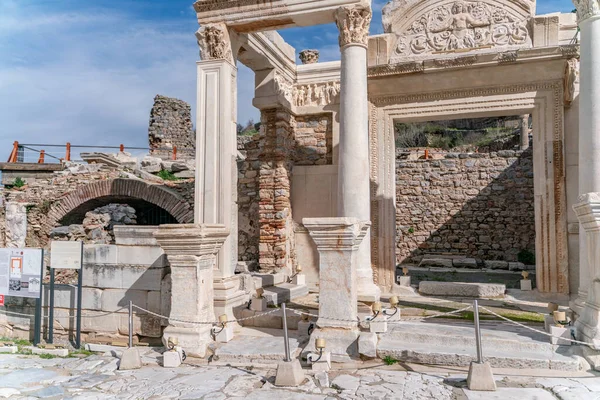 Ephesus Turkey Marble Reliefs Ephesus Historical Ancient City Selcuk Izmir — стокове фото