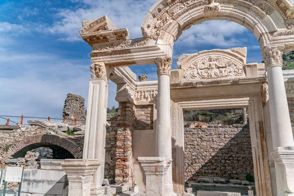 Ephesus Turkey Mramorové Reliéfy Historickém Starobylém Městě Efezu Selcuku Izmiru — Stock fotografie