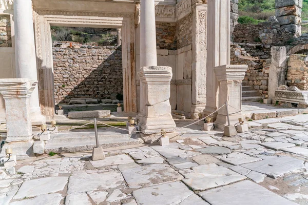 Ephesus Turkey Marble Reliefs Ephesus Historical Ancient City Selcuk Izmir — стокове фото