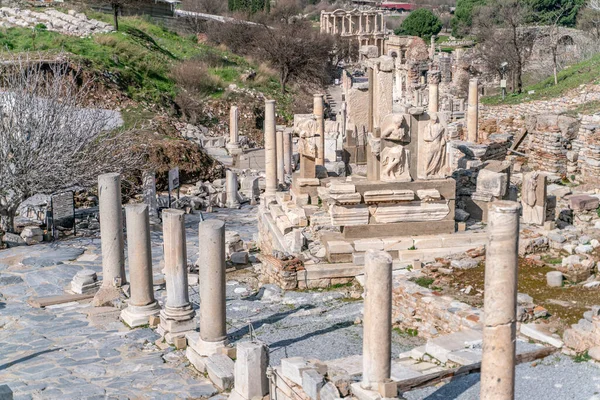 Selcuk Izmir Türkei Säulen Des Memmius Denkmals Den Ruinen Von — Stockfoto