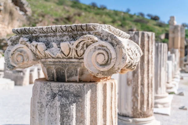 Selcuk Izmir Türkei Säulen Des Memmius Denkmals Den Ruinen Von — Stockfoto