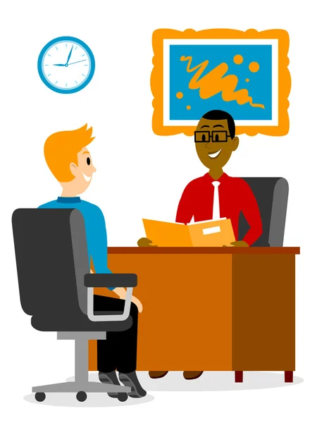 Genç bir adam bir iş röportajda Clipart Başlarken