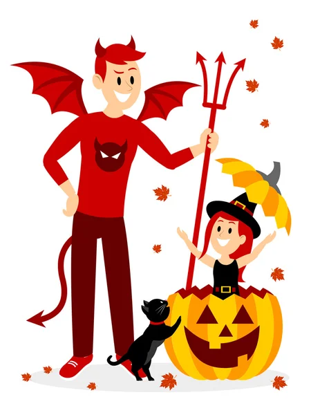 Jogar Esconder e procurar com o Big Brother no Halloween Clipart — Vetor de Stock