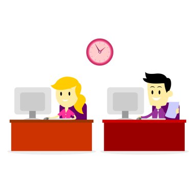 Working on Office Computer