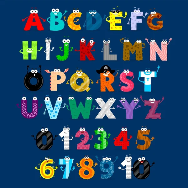 Alphabet & Numbers Monster Cartoon Characters