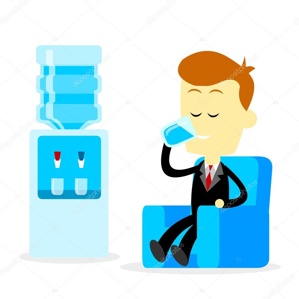 Businessman Drinking A Glass of Water