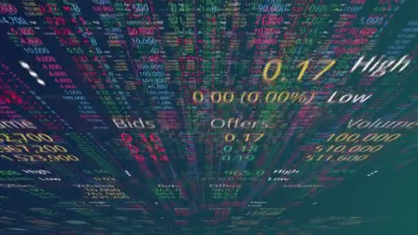 Bolsa Valores Streaming Trade Screen Big Data — Vídeo de stock
