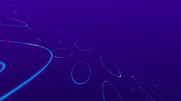 Textura Elemento Oval Moviéndose Sobre Fondo Azul — Vídeos de Stock