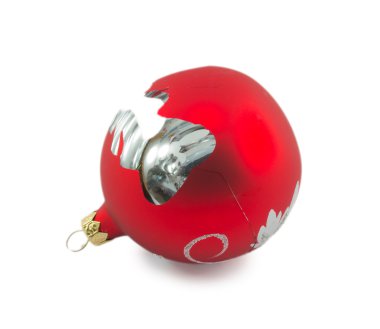 broken Christmas ball isolated on a white background clipart