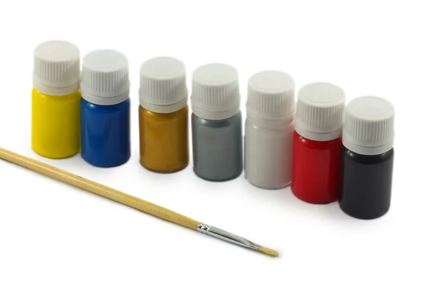 Art paint and brush isolated on a white background — Stock Photo, Image
