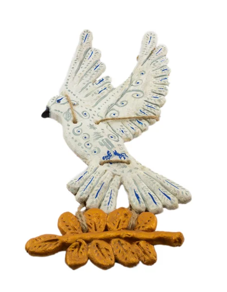Dove of peace statuette isolated on white background — Stock Photo, Image
