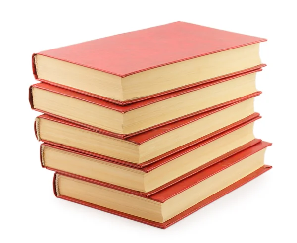 Red books isolated on white background — Stock Photo, Image