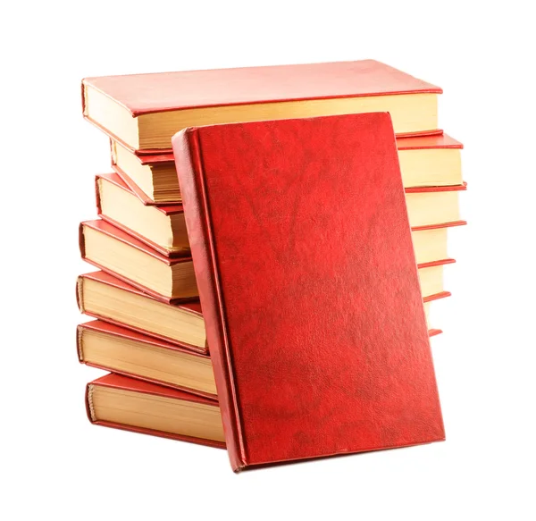 Red books isolated on white background — Stock Photo, Image