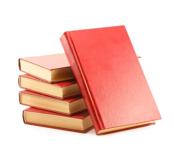 Красные книги изолированы на белом фоне — стоковое фото