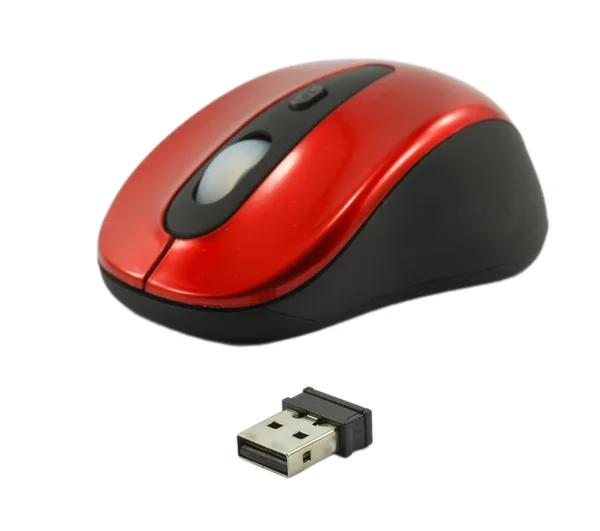 Bezprzewodowa mysz komputerowa izolowana na białym tle — Zdjęcie stockowe