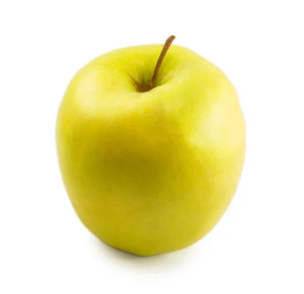 Желтое яблоко изолированы на белом фоне — стоковое фото
