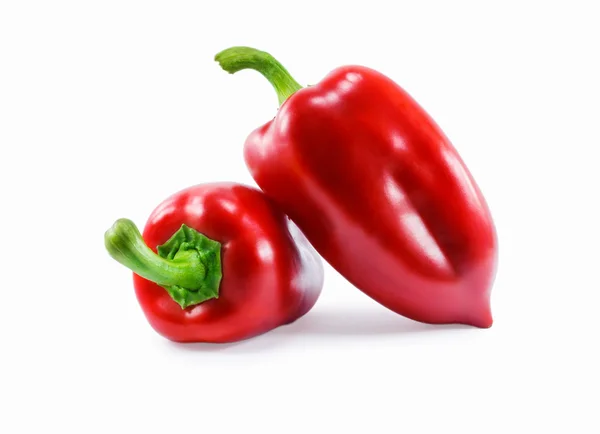 Rode peppers geïsoleerd op een witte achtergrond Stockfoto