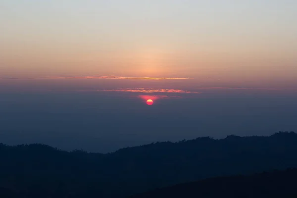 Sunset Evening Lan Hin Pum Viewpoint Phitsanulok — Stock Photo, Image