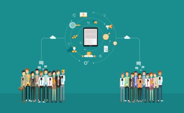 iş bağlantısı mobil kavramı .group insanlar üzerinde bulut ve iş iletişimi