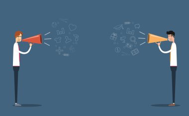 Vektör işadamı online communicatiion bağlantı iş