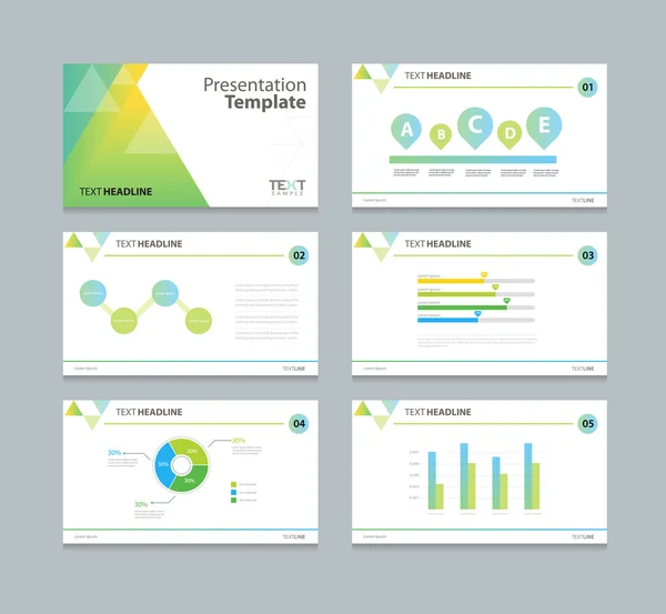 Plantilla de negocio presentación diapositivas fondo diseño e información elemento gráfico plantilla — Vector de stock