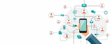 sosyal insanlar iş online bağlantı . mobil çevrimiçi