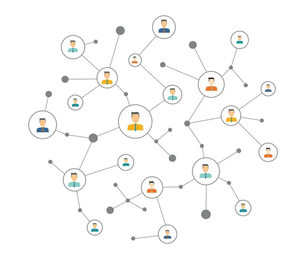 Marketing social de negocios conexión en línea en el móvil — Archivo Imágenes Vectoriales